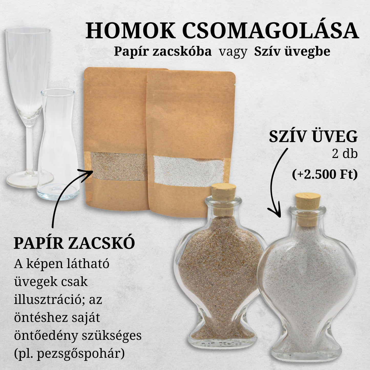 Homokceremónia szett fényképtartóval